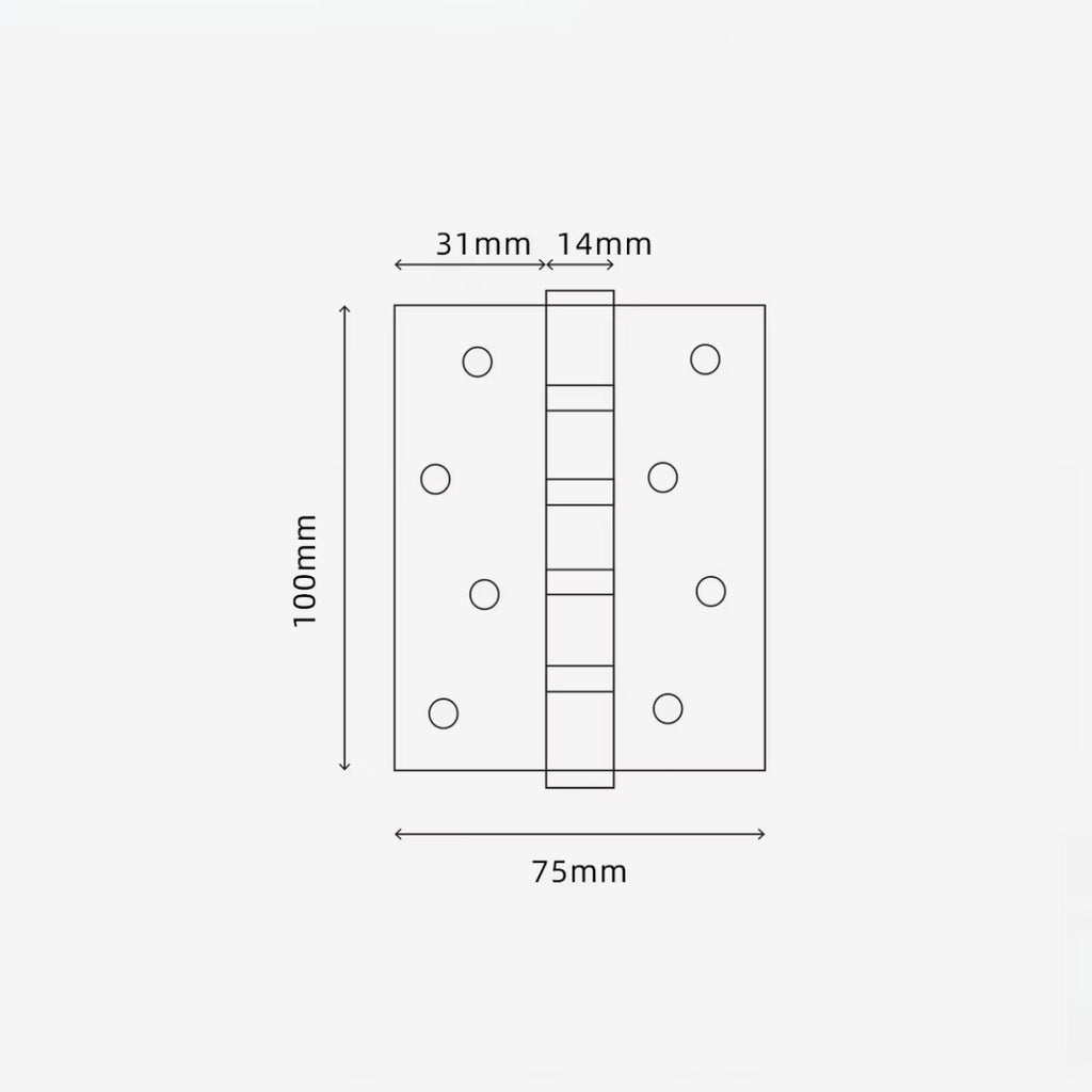 Solid Brass Ball Bearing Butt Hinge | 100mm