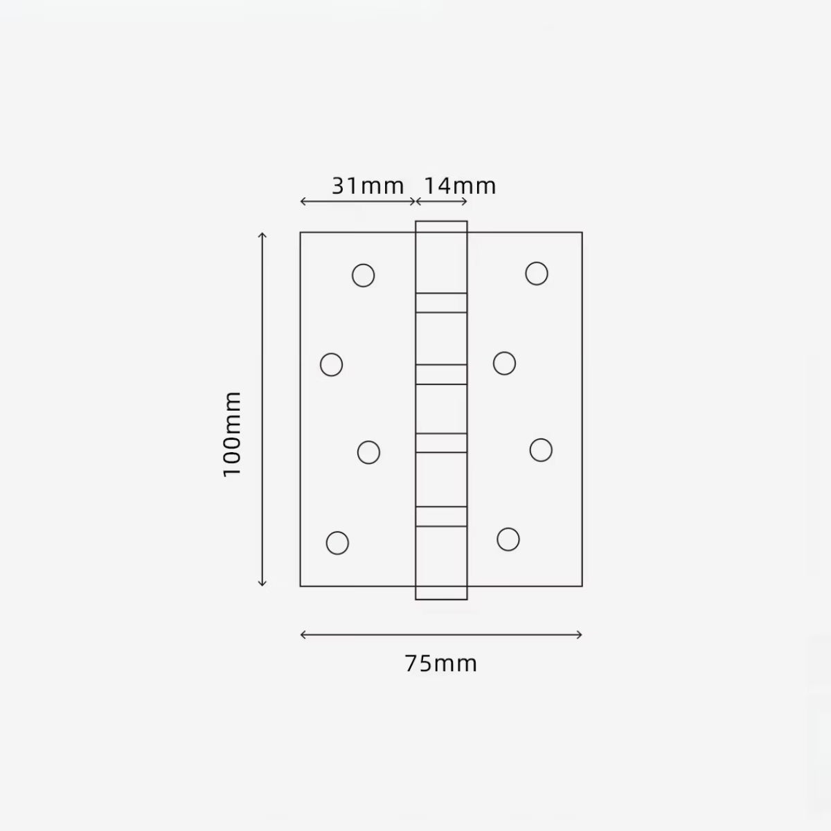 Solid Brass Ball Bearing Butt Hinge | 100mm