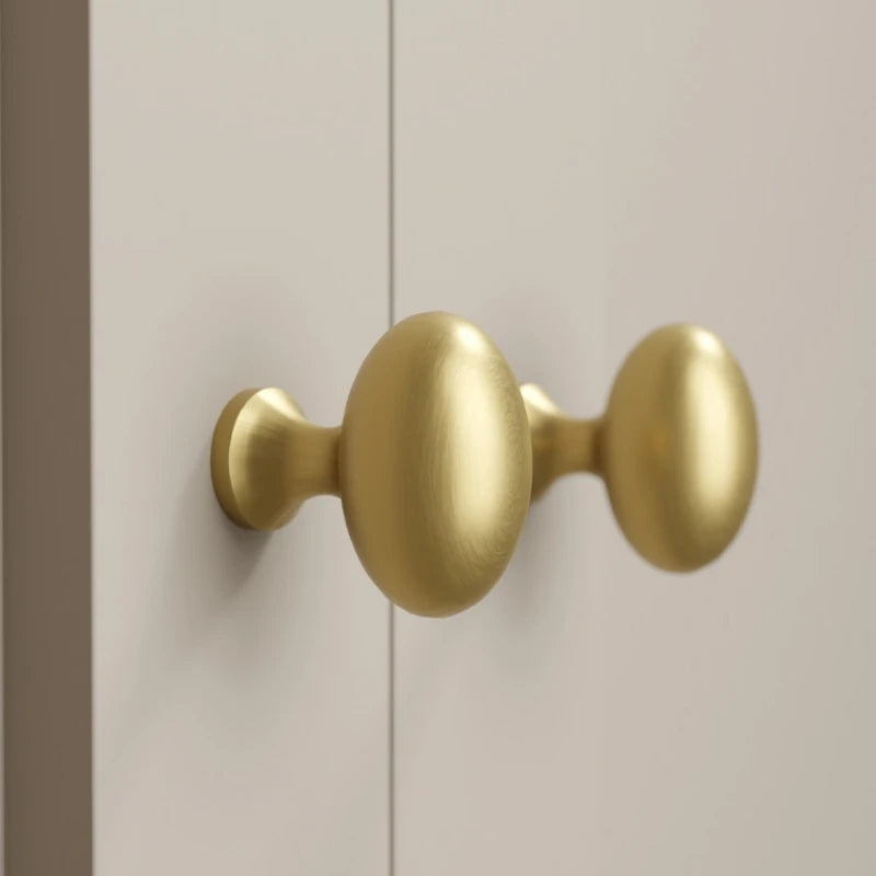 Berwick Solid Brass Oval Knob | 37mm